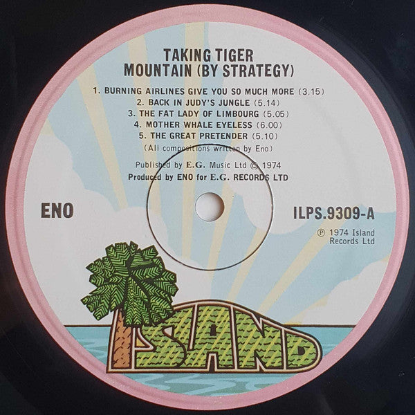 Image of Label Cover of LP - VG/G - BRIAN ENO, Taking Tiger Mountain (By Strategy) (Island Records; ILPS 9309, UK 1975 Reissue, Locked groove at end of A-side), Very marked - plays good with no skips though!,  - 3126221E