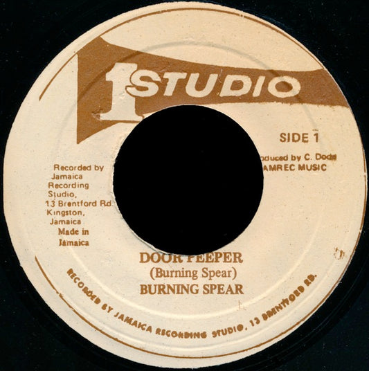 Image of Front Cover of 7" - /VG - BURNING SPEAR / SOUND DIMENSION, Door Peeper / Soul Shake (Studio One; , Jamaica 1980s Reissue), Light marks, S1 pressing imperfections; warp nap. Sounds great. WOL.,  - 3116366C