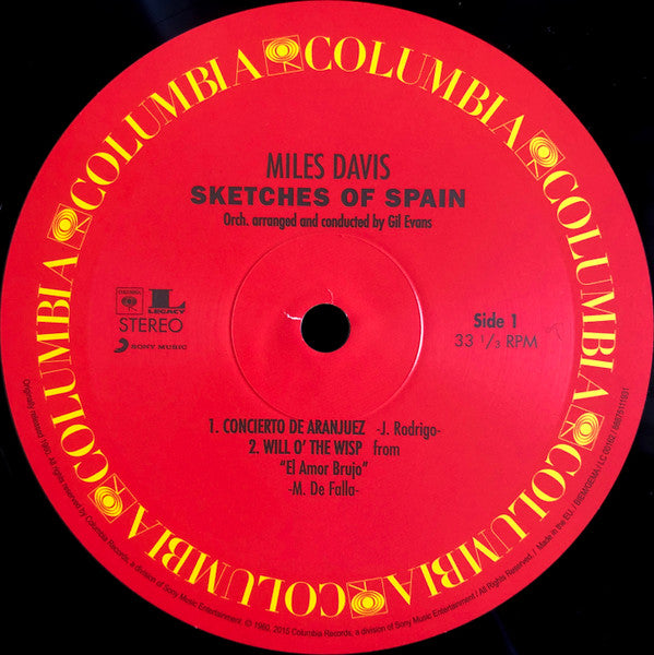 Image of Label Cover of LP - VG+/VG+ - MILES DAVIS, Sketches Of Spain (Columbia; 88875111931, Europe 2015), ,  - 3126194E