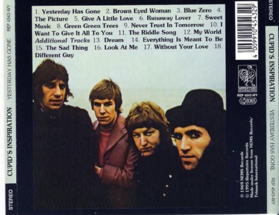 Image of Back Cover of CD - VG+/VG+ - CUPID'S INSPIRATION, Yesterday Has Gone (Repertoire Records; REP 4543-WY, Europe 1995, Jewel Case), ,  - 3136163E