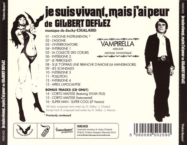 Image of Back Cover of CD - VG+/VG+ - GILBERT DEFLEZ, Je Suis Vivant, Mais J'ai Peur de (Finders Keepers Records; FKR034CD, UK 2010, Jewel Case), ,  - 3136165E