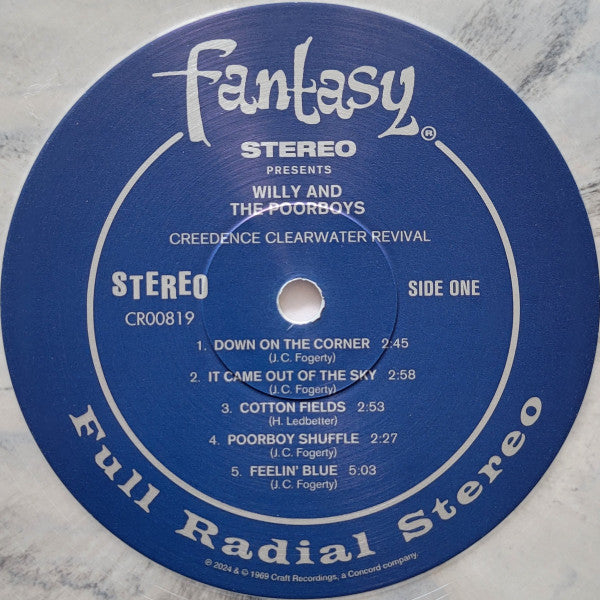 Image of Label Cover of LP - VG+/VG+ - CREEDENCE CLEARWATER REVIVAL, Willy And The Poor Boys (Craft Recordings; CR00819, US 2024, Pasteback Sleeve, Print, Washboard Marble, With Obi), ,  - 3126277E