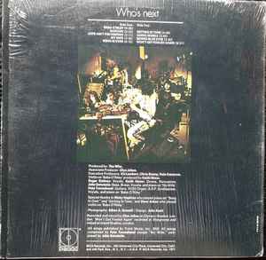 Image of Back Cover of LP - VG/G+ - THE WHO, Who's Next (Decca; DL 79182, US 1971, Los Angeles Pressing), ,  - 3126307E