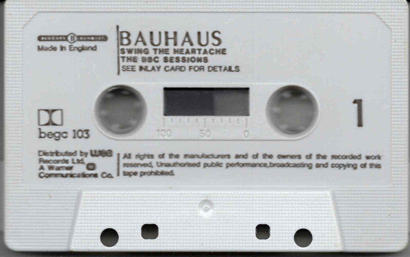Image of Label Cover of Cassette - VG+/VG+ - BAUHAUS, Swing The Heartache - The BBC Sessions (Beggars Banquet; BEGC 103, UK 1989, J-Card), ,  - 3116436C