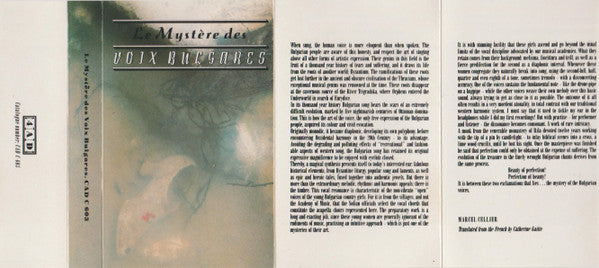 Image of Front Cover of Cassette - VG/VG+ - LE MYST RE DES VOIX BULGARES, Le Myst re Des Voix Bulgares (4AD Paper Labels; CAD C 603, UK 1986 Reissue, J-Card, Black Shell), Slight age discolouring.,  - 3116437C