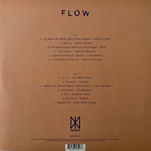 Image of Back Cover of LP - EX/EX - VARIOUS, Flow (Mercury KX; 0853227, UK, Europe & US 2020, Inner, Clear Vinyl, Ltd to 500,  lafur Arnalds, Nils Frahm, Keaton Henson...), Opened Instore, Still In Stickered Shrinkwrap,  - 3146269S