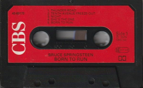Image of Label Cover of Cassette - VG+/VG+ - BRUCE SPRINGSTEEN, Born To Run (CBS; 40-69170, UK ), ,  - 3136178E