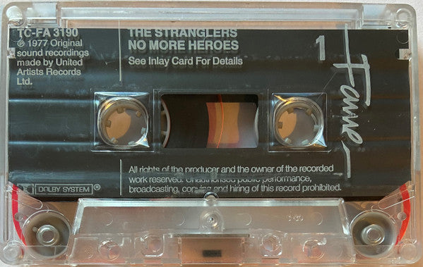 Image of Label Cover of Cassette - VG+/VG+ - THE STRANGLERS, No More Heroes (Fame; TC-FA 3190, UK 1987 Reissue, J-Card, Clear Shell With Slipsheets), ,  - 3116448C