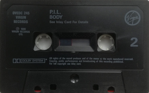 Image of Label Cover of Cassette - VG+/VG+ - PUBLIC IMAGE LTD., Cassette (Virgin; OVEDC 245, UK 1980s Reissue, J-Card, Black Shell), ,  - 3116468C