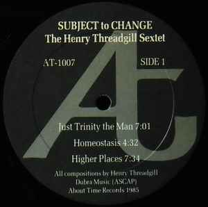 Image of Label Cover of LP - VG+/VG+ - THE HENRY THREADGILL SEXTET, Subject To Change (About Time Records; AT-1007, US 1985), Still In Opened Shrinkwrap,  - 3146306S