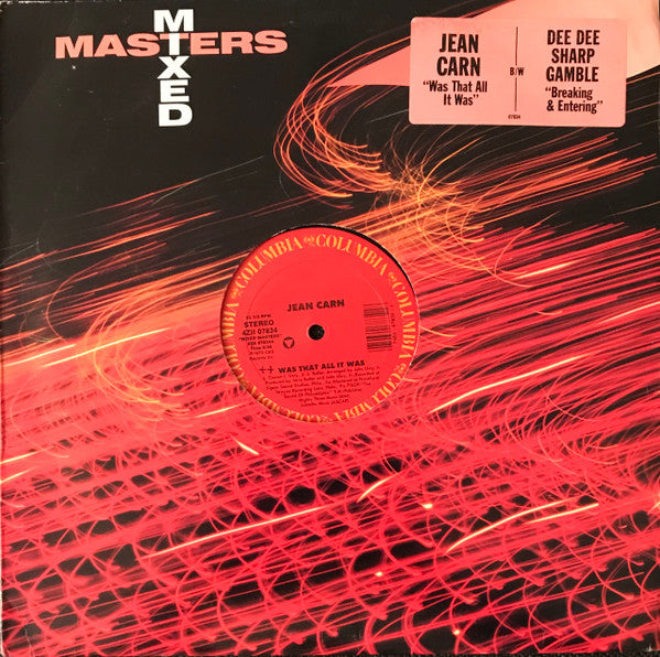 Image of Front Cover of 12" - VG/VG - JEAN CARN / DEE DEE SHARP GAMBLE, Was That All It Was / Breaking And Entering (Columbia; 4ZH 07834, US 1988, Company Sleeve), Hairline marks only, plays VG+.,  - 3146297S