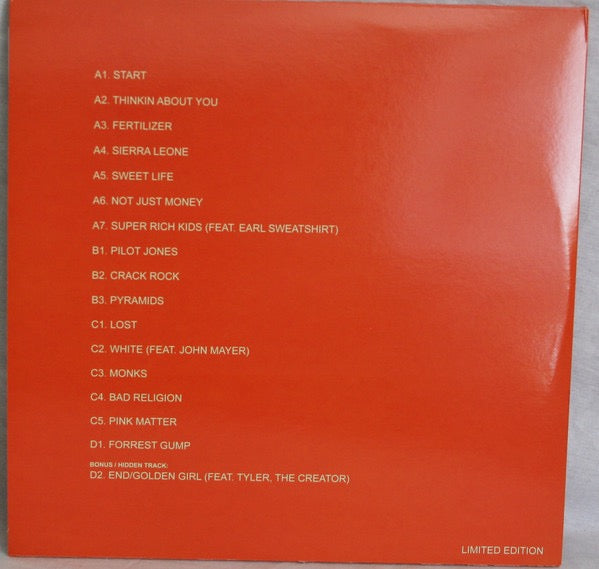 Image of Back Cover of 2xLP - VG+/VG+ - FRANK OCEAN, Channel Orange (Not On Label (Frank Oc; FRANKOCEANLP, Japan 2022 Reissue, Glossy Sleeve, Orange [Fluorescent Orange], Unofficial), ,  - 3116479C