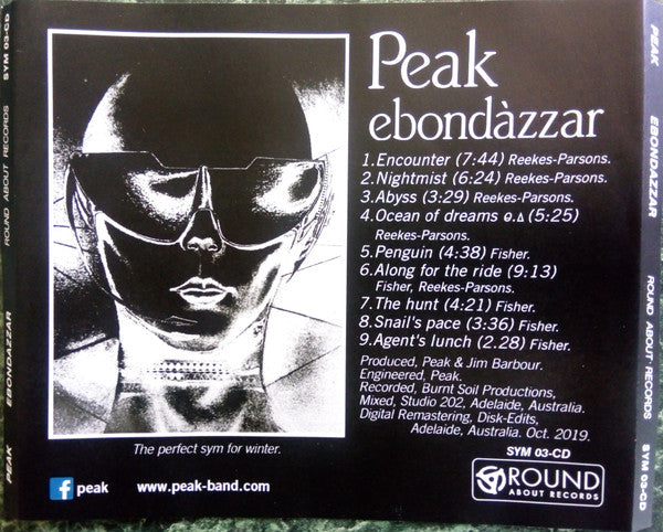 Image of Back Cover of CD - VG+/VG+ - PEAK, Ebondazzar (Round About Records; SYM 03-CD, Australia 2019, Jewel Case), ,  - 3236003E