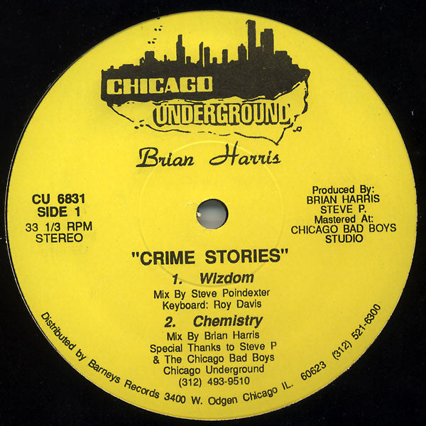 Image of Front Cover of 12" - /VG - BRIAN HARRIS, Crime Stories (Chicago Underground; CU 6831, US 1991), ,  - 3246027S