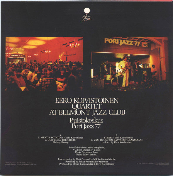 Image of Back Cover of LP - VG+/VG+ - EERO KOIVISTOINEN QUARTET, At Belmont Jazz Club (Svart Records; SRE737LP, Finland 2025 Reissue, Transparent Green Vinyl), ,  - 3246005S