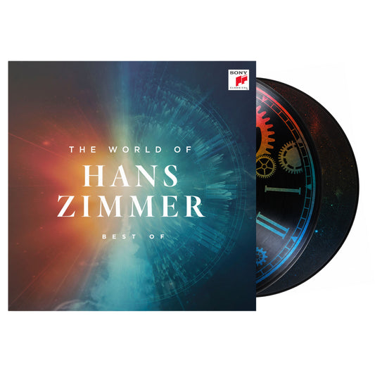 Image of Front Cover of 2xLP - NEW/NEW - HANS ZIMMER, The World of Hans Zimmer - Best Of (Sony; 19958475611, UK 2026, Color Laser-Etched Vinyl), , Experience the music of Hans Zimmer like never before with this limited collector’s edition 2× color laser-etched vinyl. Featuring highlights from the acclaimed “The World of Hans Zimmer” albums, this premium release combines Hans Zimmer’s iconic music with cutting-edge vinyl design—an essential for collectors and fans alike. The set includes 10 electrifying trac