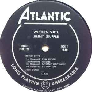 Image of Label Cover of LP - VG/G+ - JIMMY GIUFFRE, Western Suite (Atlantic; 1330, US 1960, Inner, Mono), Crackle throughout, no pops or skips. Marks on either side of the record. Sleeve is in excellent condition, but stained at the bottom left corner.,  - 3246030S