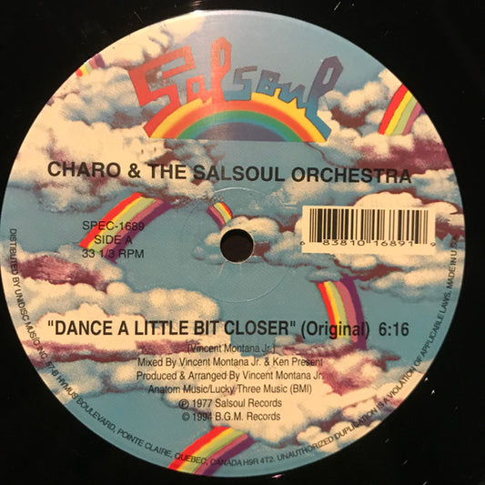 Image of Front Cover of 12" - VG/VG - CHARO & THE SALSOUL ORCHESTRA / GARY CRISS / METROPOLIS, Dance A Little Bit Closer / Rio De Janeiro / I Love New York (Salsoul Records ; SPEC-1689, USA & Canada 1994, Company Sleeve), company sleeve w/ hype sticker. light marks only,  - 3246038S