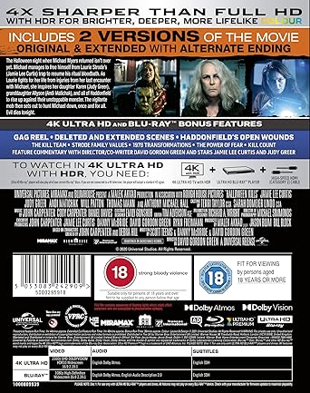 Image of Back Cover of 2xBlu-Ray - VG+/VG+ - DAVID GORDON GREEN, Halloween Kills (Universal; , Europe 2021), ,  - 0956132S