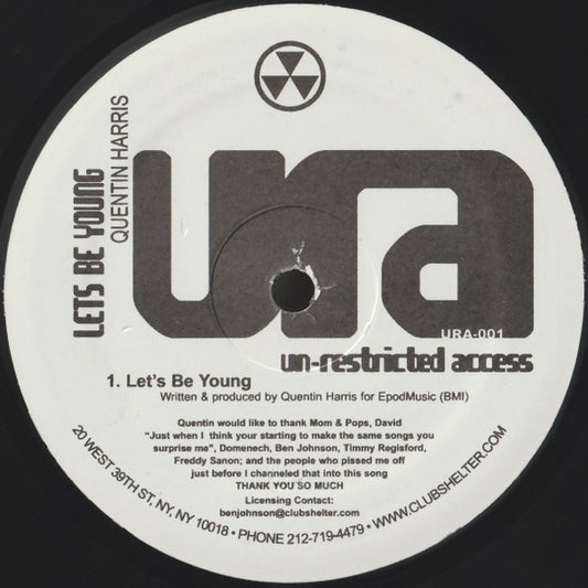 Image of Front Cover of 12" - /VG+ - QUENTIN HARRIS, Let's Be Young (Un-Restricted Access; URA-001, US 2005, One sided 12"), ,  - 3226022E