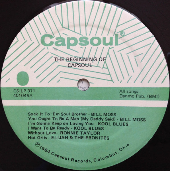 Image of Label Cover of LP - VG+/VG+ - VARIOUS, The Beginning Of Capsoul (Capsoul; CS LP 371, US 1984), ,  - S