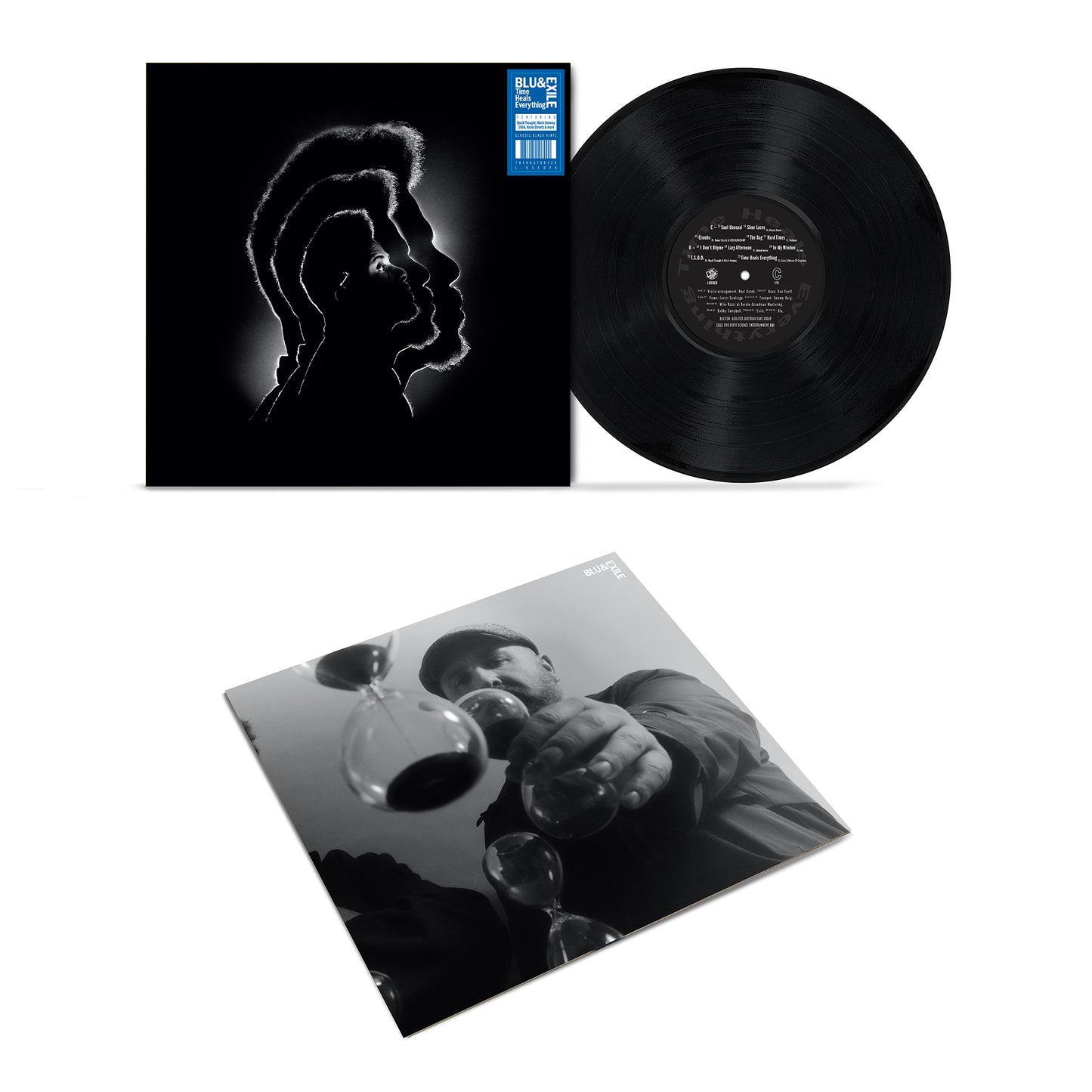 Image of Back Cover of 1xLP - NEW/NEW - BLU & EXILE, Time Heals Everything (; L-DS5026, UK 2026, Inner, Black Vinyl), , Blu & Exile return with their highly anticipated fifth collaborative album, delivering another timeless hip-hop masterpiece. Exile's signature soul-drenched production blends warm samples, rich textures, and hard-hitting drums throughout. Blu delivers his signature introspective lyricism over Exile's soulful production. Featuring standout guest appearances from Black Thought, Mach-Hommy, S