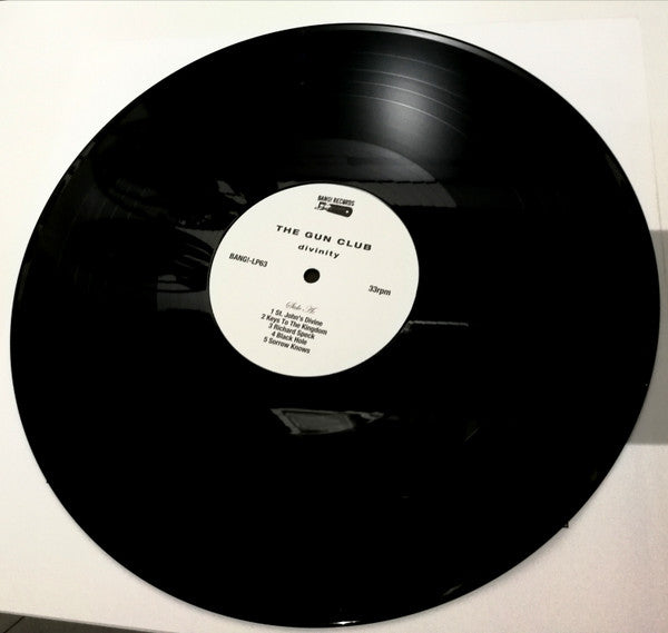 Image of Label Cover of LP - VG+/VG - GUN CLUB, Divinity (Bang! Records; bang LP63, Spain 2012 Reissue, Glossy Gatefold Sleeve, Inner), Strong VG, Just a few fine hairlines, Most likely from inner.,  - 3216073C