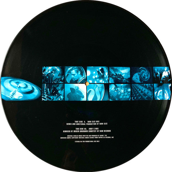 Image of Back Cover of 12" - /VG - ADAM F, Circles (Roni Size & Andy C Remixes) (F-Jams; 12CIRCDJ1, UK 1997, Picture Disc), A few light scuffs and hairlines,  - 3226070E