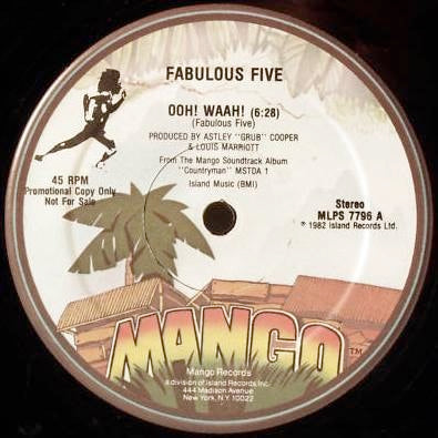 Image of Front Cover of 12" - VG/VG+ - FABULOUS FIVE INC. / LEE PERRY, Ooh! Waah! / Dreadlocks In Moonlight (Mango; MLPS 7796, US 1982, Island Pre-Release), A couple of visual marks, plays EX throughout.,  - 3216104C