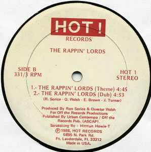 Image of Back Cover of LP - /VG+ - THE RAPPIN' LORDS, Bad Self (Hot Records; HOT 1, US 1986), ,  - 3246049S