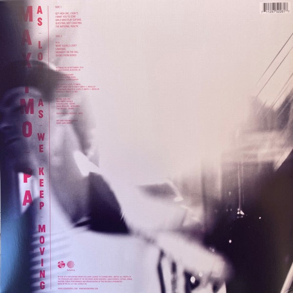 Image of Back Cover of LP - EX/VG+ - MAX MO PARK, As Long As We Keep Moving (Cooking Vinyl; COOKLP726, Europe 2019, Gatefold), Still In Opened Shrinkwrap With Hype Sticker,  - 3216039C