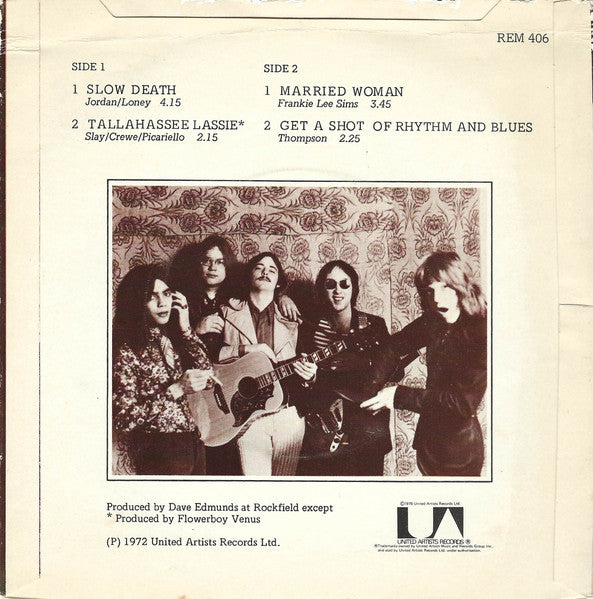 Image of Back Cover of 7" EP - G+/VG - FLAMIN' GROOVIES, Flamin' Groovies (United Artists Records; REM 406, UK 1976, Picture Sleeve), Small tear at top of sleeve. WOS. SOL. ,  - 3256082S