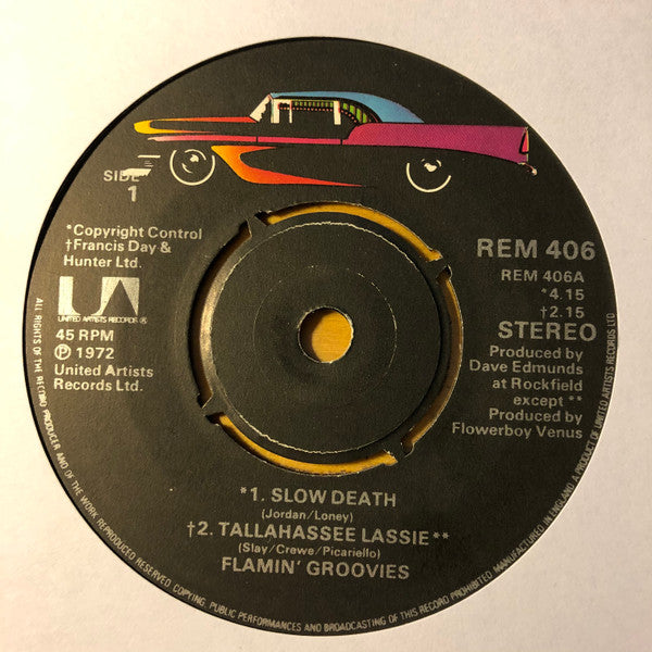 Image of Label Cover of 7" EP - G+/VG - FLAMIN' GROOVIES, Flamin' Groovies (United Artists Records; REM 406, UK 1976, Picture Sleeve), Small tear at top of sleeve. WOS. SOL. ,  - 3256082S