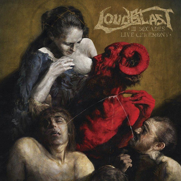 Image of Front Cover of LP - VG+/VG+ - LOUDBLAST, III Decades Live Ceremony (Listenable Records; POSH344, France 2018, Insert, Gold Vinyl, Ltd to 300), Still In Opened Shrinkwrap With Hype Sticker,  - 3246020S