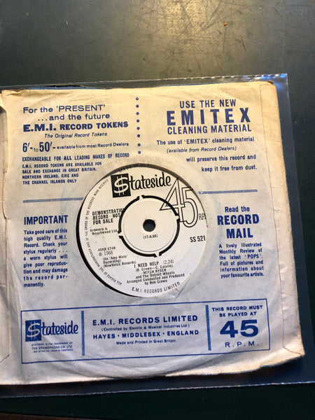 Image of Back Cover of 7" - /EX - MITCH RYDER & THE DETROIT WHEELS, Break Out / I Need Help (Stateside; SS 521, UK 1966, Promo), ,  - 3256043S