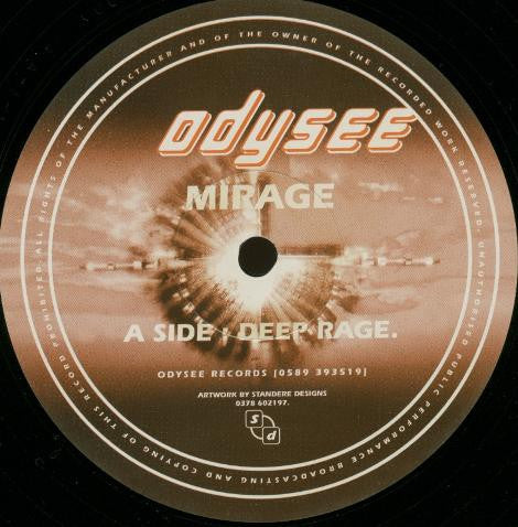 Image of Front Cover of 12" - /VG - MIRAGE, Deep Rage / Bewildered (Odysee Records; ODY04, UK 1995), ,  - 3226055E