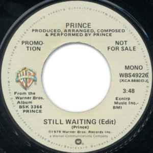 Image of Label Cover of 7" - VG/EX - PRINCE, Still Waiting (Warner Bros. Records; WBS 49226, US 1980, Promo, Company Sleeve), ,  - 3256046S