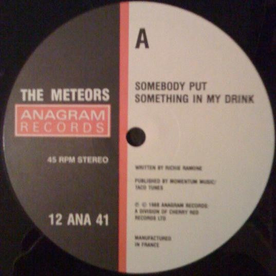 Image of Label Cover of 12" EP - VG/G+ - THE METEORS, Somebody Put Something In My Drink (Anagram Records; 12 ANA 41, UK 1988, Picture Sleeve), Light hairline marks ,  - 3216078C