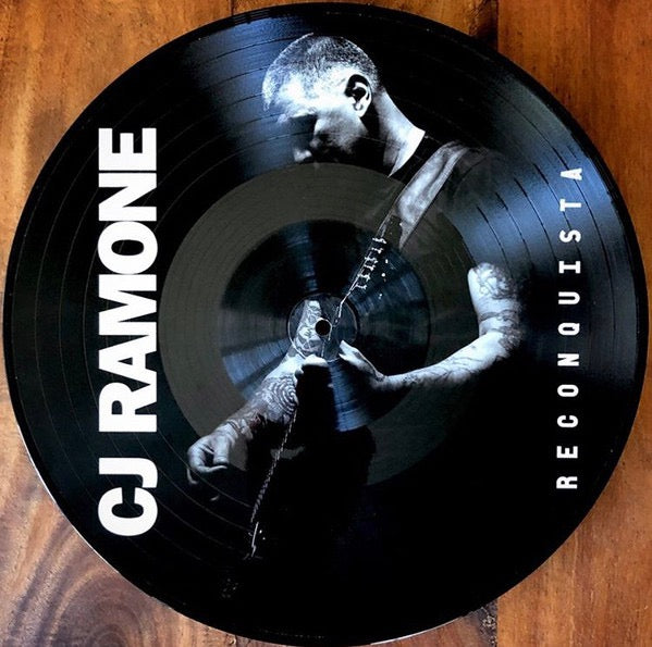 Image of Front Cover of LP - VG/VG+ - CJ RAMONE, Reconquista (Pirates Press Records; PPR091, Europe 2019 Reissue, Stickered Plastic Sleeve, Picture Disc), Plastic sleeve split on one side.,  - 3216052C