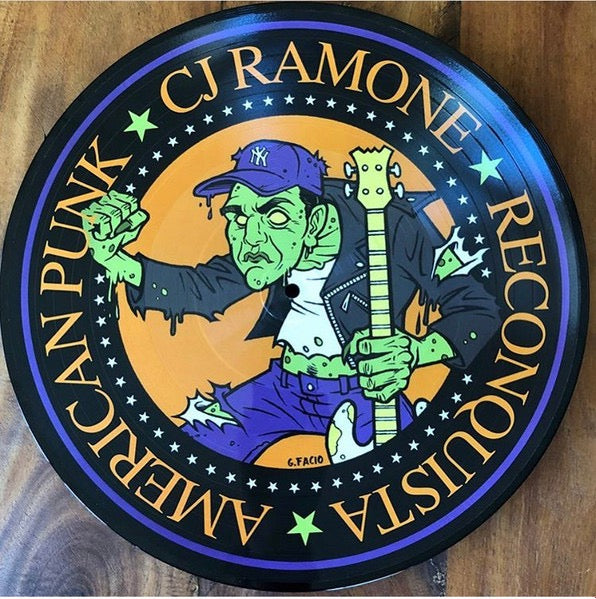 Image of Back Cover of LP - VG/VG+ - CJ RAMONE, Reconquista (Pirates Press Records; PPR091, Europe 2019 Reissue, Stickered Plastic Sleeve, Picture Disc), Plastic sleeve split on one side.,  - 3216052C