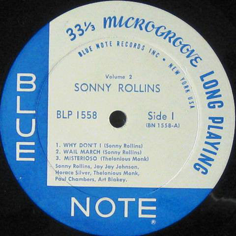 Image of Label Cover of LP - G+/VG - SONNY ROLLINS, Sonny Rollins Vol. 2 (Blue Note; BLP 1558, US 1962 Reissue), Edgewear, bumped corners, half seam split on spine.,  - 3226077E