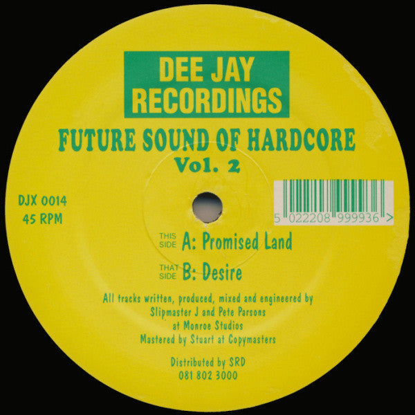 Image of Front Cover of 12" - /VG - FUTURE SOUND OF HARDCORE, Vol.2 - Promised Land / Desire (Dee Jay Recordings; DJX 0014, UK 1994), Light marks only,  - 3326106E