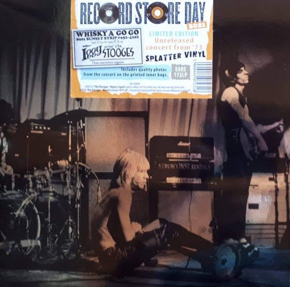 Image of Front Cover of 2xLP - EX/EX - IGGY AND THE STOOGES, Live At The Whisky A Go Go (Easy Action; EARS172LP, UK 2021 Reissue, Gatefold, 2 Inners, White Splatter Vinyl. Record Store Day), Still In Opened Shrinkwrap With Hype Sticker,  - 3216057C