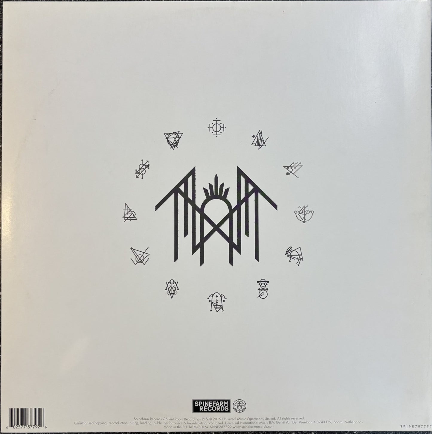 Image of Back Cover of 2xLP - VG+/VG+ - SLEEP TOKEN, Sundowning (Spinefarm Records; SPINE787783, Europe 2019, Gatefold, No Booklet, No art cards, No print, JUST THE WHITE VINYL LPS IN GATEFOLD SLEEVE, No box, No 10"s), JUST THE WHITE VINYL LPS IN GATEFOLD SLEEVE, White vinyl only available as part of box set limited to 500JUST THE WHITE VINYL LPS IN GATEFOLD SLEEVE, No box, No 10"s - 3246086S