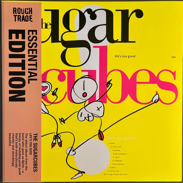 Image of Front Cover of LP - EX/VG+ - THE SUGARCUBES, Life's Too Good (One Little Independent Records; tplp5, UK 2022 Reissue, Inner, Rough Trade Essential Edition With OBI. Yellow Vinyl), Still In Opened Shrinkwrap,  - 3216059C