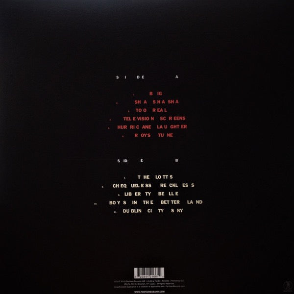 Image of Back Cover of LP - VG+/VG - FONTAINES D.C., Dogrel (Partisan Records; PTKF2166-1, UK, Europe & US Reissue, Inner), ,  - 3216148C