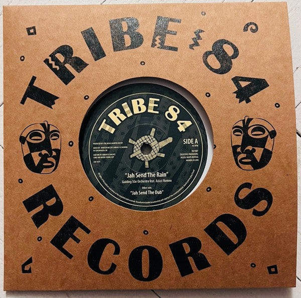 Image of Front Cover of 7" - EX/EX - GUIDING STAR ORCHESTRA FEAT. AZIZZI ROMEO, Jah Send The Rain (Tribe 84 Records; TEF7007, Denmark 2024, Company Sleeve, Solid Centre), ,  - 3256097S