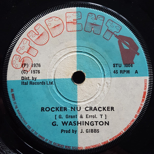 Image of Front Cover of 7" - /VG - GLEN WASHINGTON, Rocker "Nu" Cracker (Student; STU 1004, UK 1976, Solid Centre), ,  - 3256103S