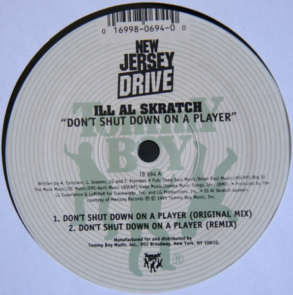Image of Label Cover of 12" - VG+/VG - ILL AL SKRATCH / E. BROS, Don't Shut Down On A Player / Funky Piano (Tommy Boy; TB 694, US 1995, Picture Sleeve), Strong VG to disc.,  - 3216165C