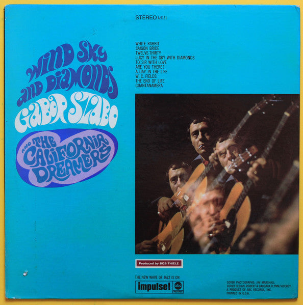 Image of Back Cover of LP - VG/VG - GABOR SZABO AND THE CALIFORNIA DREAMERS, Wind, Sky And Diamonds (Impulse!; AS-9151, US ), ,  - 3226088E